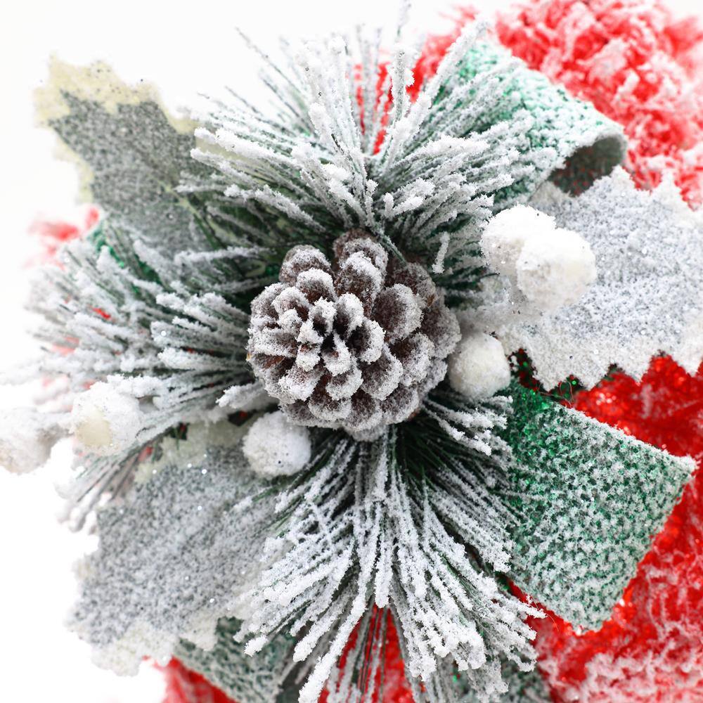 31.89 in. H Red Frosted Gift Boxes with Battery Operated Christmas Lights - Hercitys