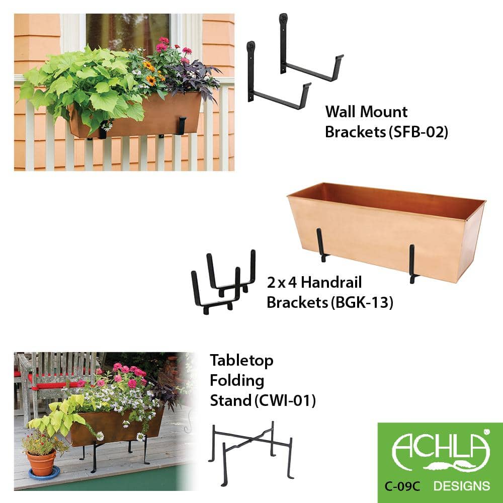 23.25 in. W Copper Plated Medium Galvanized Steel Flower Box Planter - Hercitys