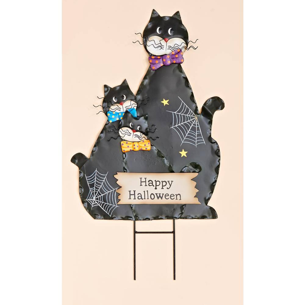 30 in. Metal Halloween Figure Stake Cat - Hercitys