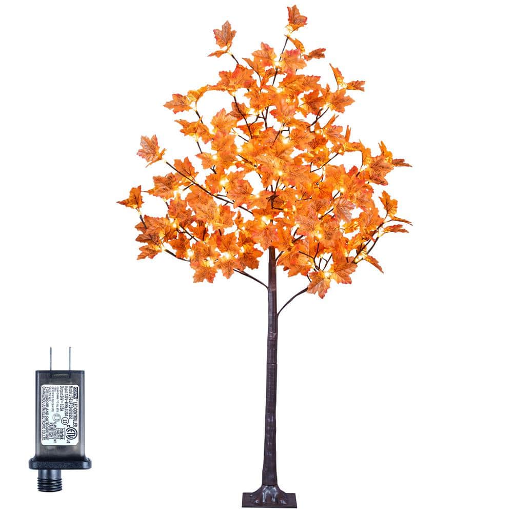 5 ft. Pre-Lit Maple Tree with 96 Warm White Lights, Artificial Christmas Tree - Hercitys