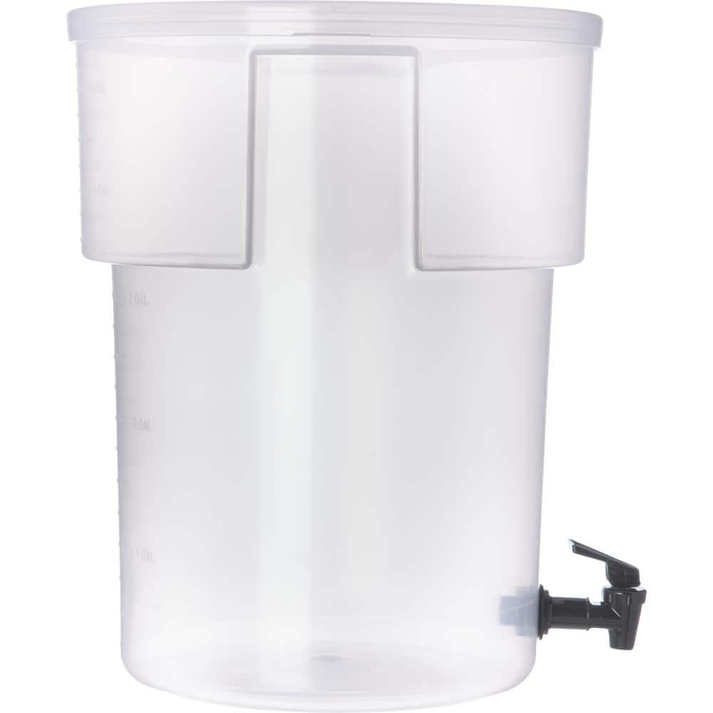 5 Gal. Polypropylene Beverage Dispenser with Lid and Faucet See-Thru - Hercitys