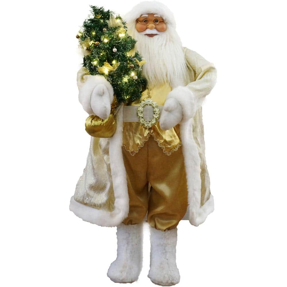 3 ft. Music and Motion Santa with Prelit Christmas Tree, Standing Decor, Christmas Animatronic - Hercitys