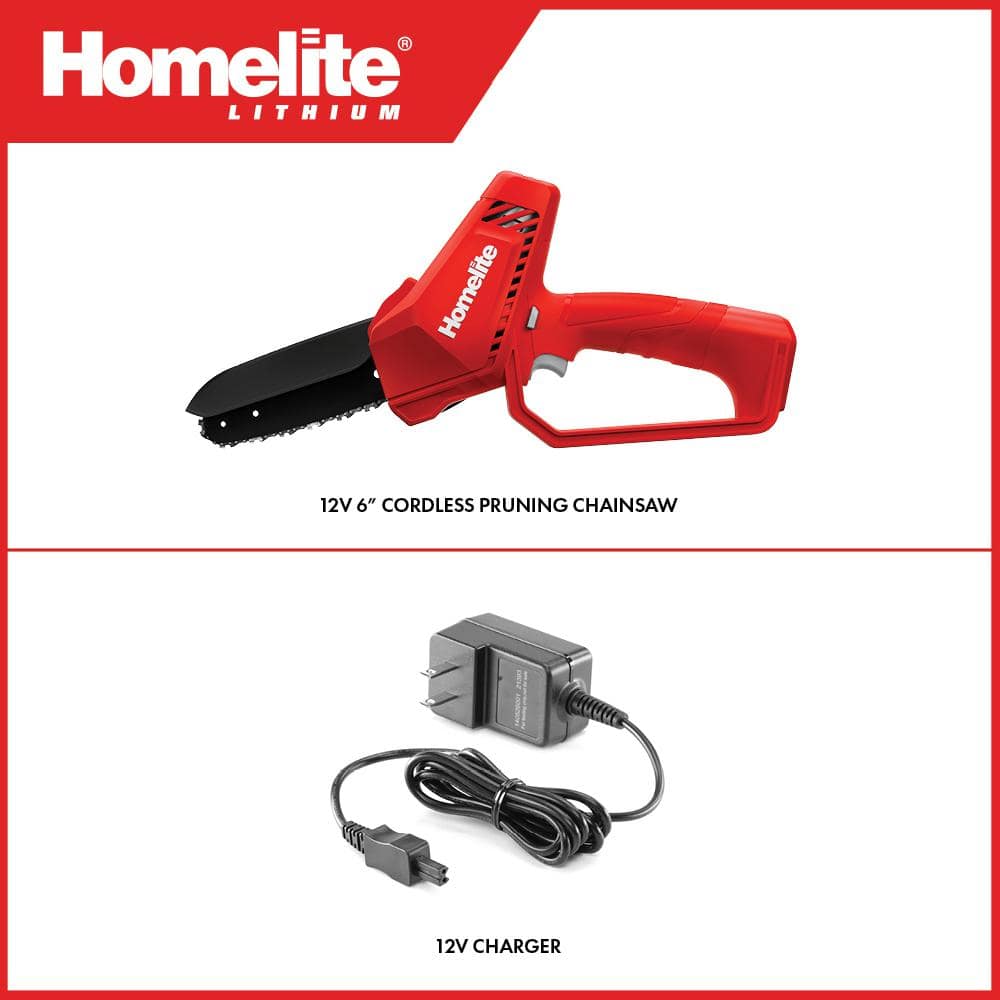 12V Lithium 6 in. Battery Pruning Mini Chainsaw with Internal 2.5 Ah Battery and Charger - Hercitys
