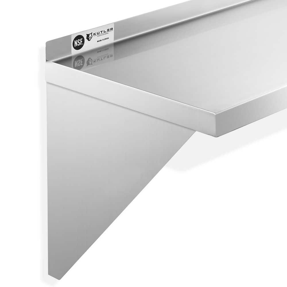 48 in. W x 14 in. D Stainless Steel Wall Mounted Shelf, Restaurant, Kitchen, Laundry, NSF Certified Garage Wall Shelf - Hercitys