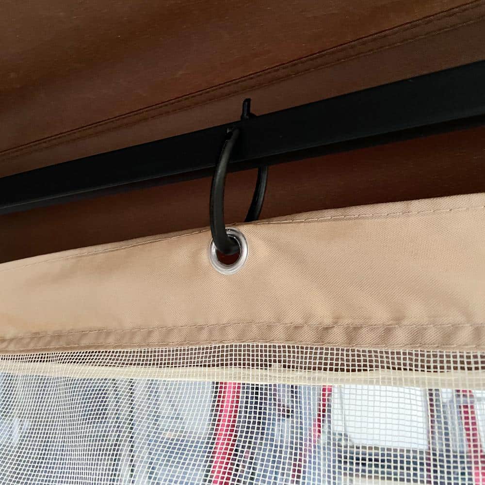 10 x 10 ft. Gazebo Replacement Mosquito Netting with Zippers, 4-Side Mesh Walls for Patio Gazebos - Hercitys