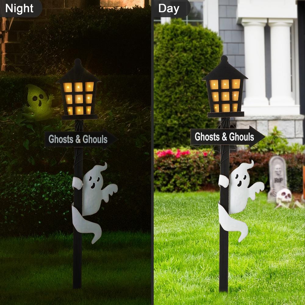 42 in. H Lighted Halloween Wooden Haunted House Yard Stake - Hercitys