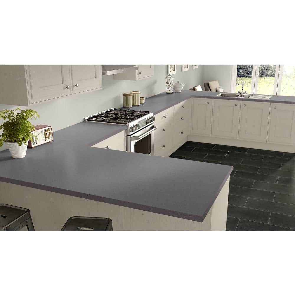 4 ft. x 10 ft. Laminate Sheet in Grey Glace with Matte Finish - Hercitys
