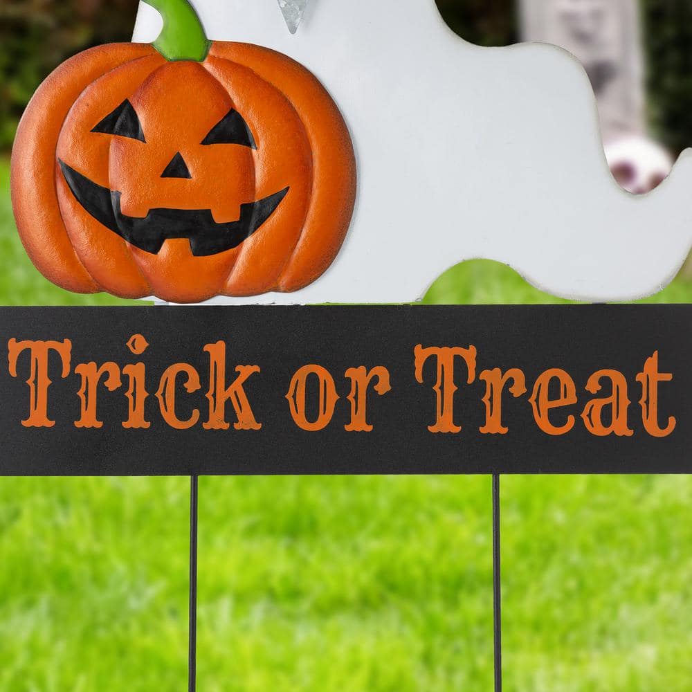 32 in. H Lighted Halloween Metal Ghost Yard Stake - Hercitys