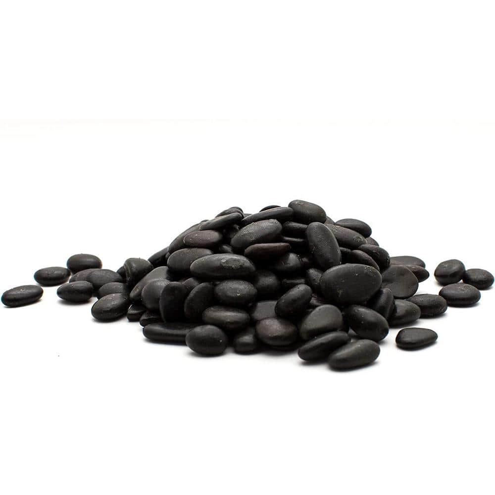 0.5 in. to 1.5 in., 20 lb. Small Black Grade A Polished Pebbles - Hercitys
