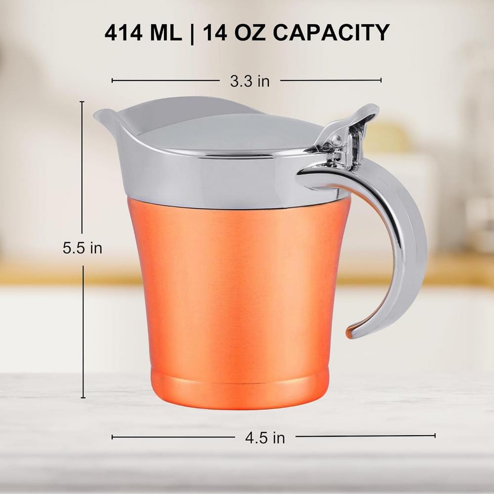 14 oz. Copper Stainless Steel Gravy Boat Condiment Server - Hercitys