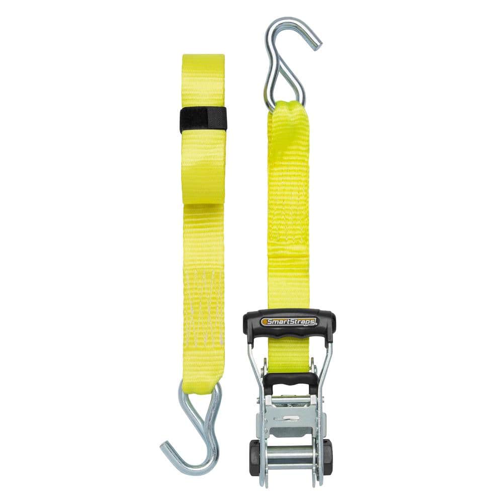 14 ft. Yellow RatchetX Tie Down Strap with 1,667 lb. Safe Work Load – (1-Pack) - Hercitys
