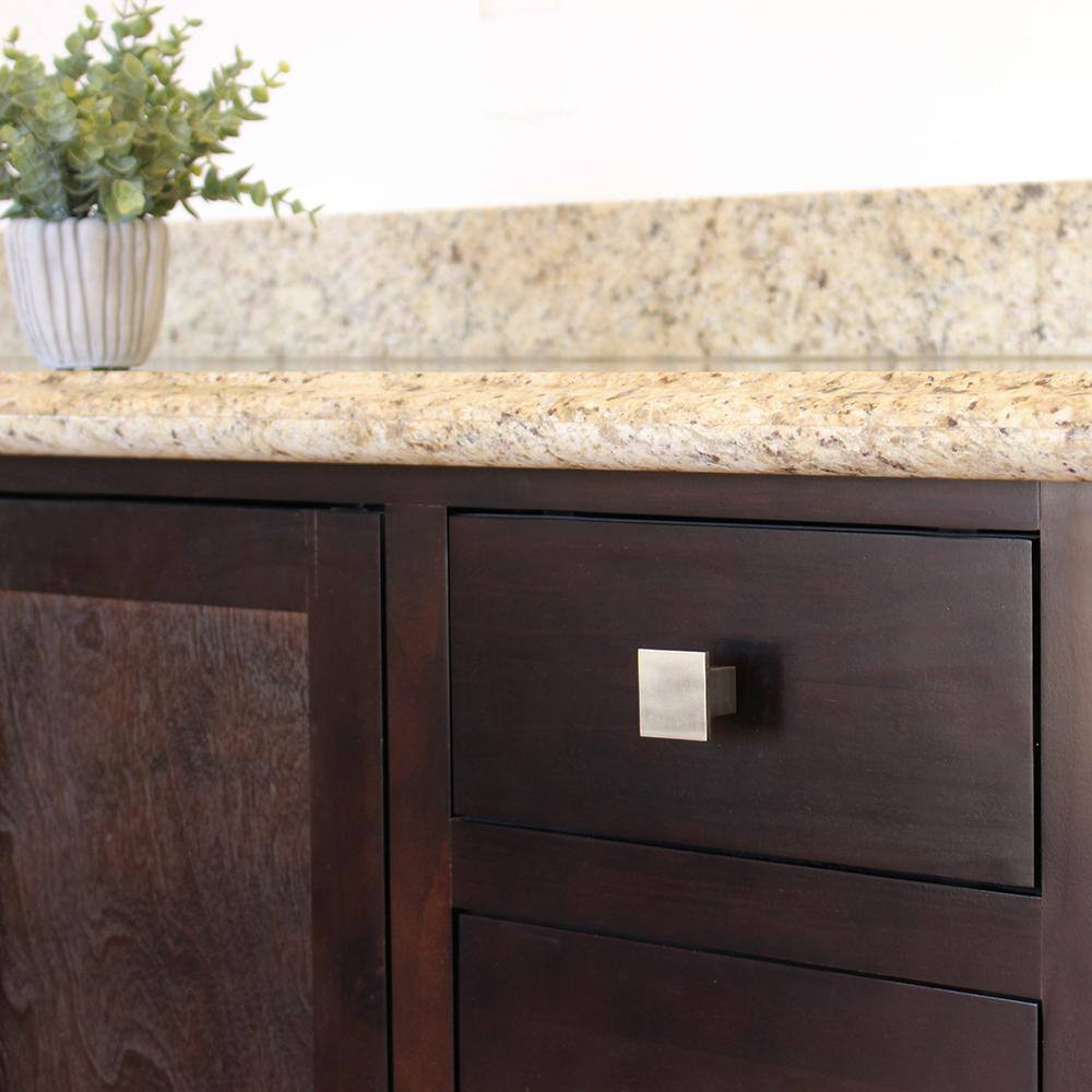 1.44 in. Cubist Brushed Nickel Cabinet Knob (10-Pack) - Hercitys