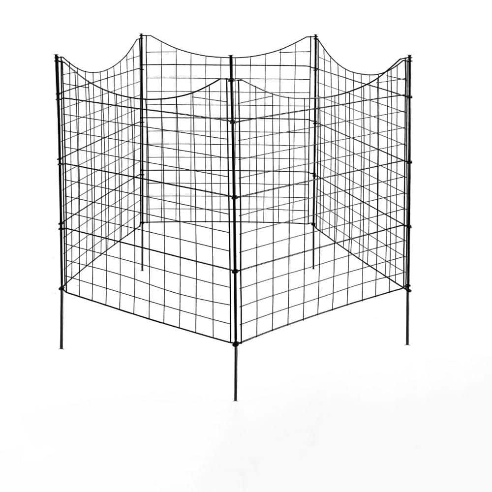 38.5 in. Metal Decorative Garden Fence (5-Panels) - Hercitys