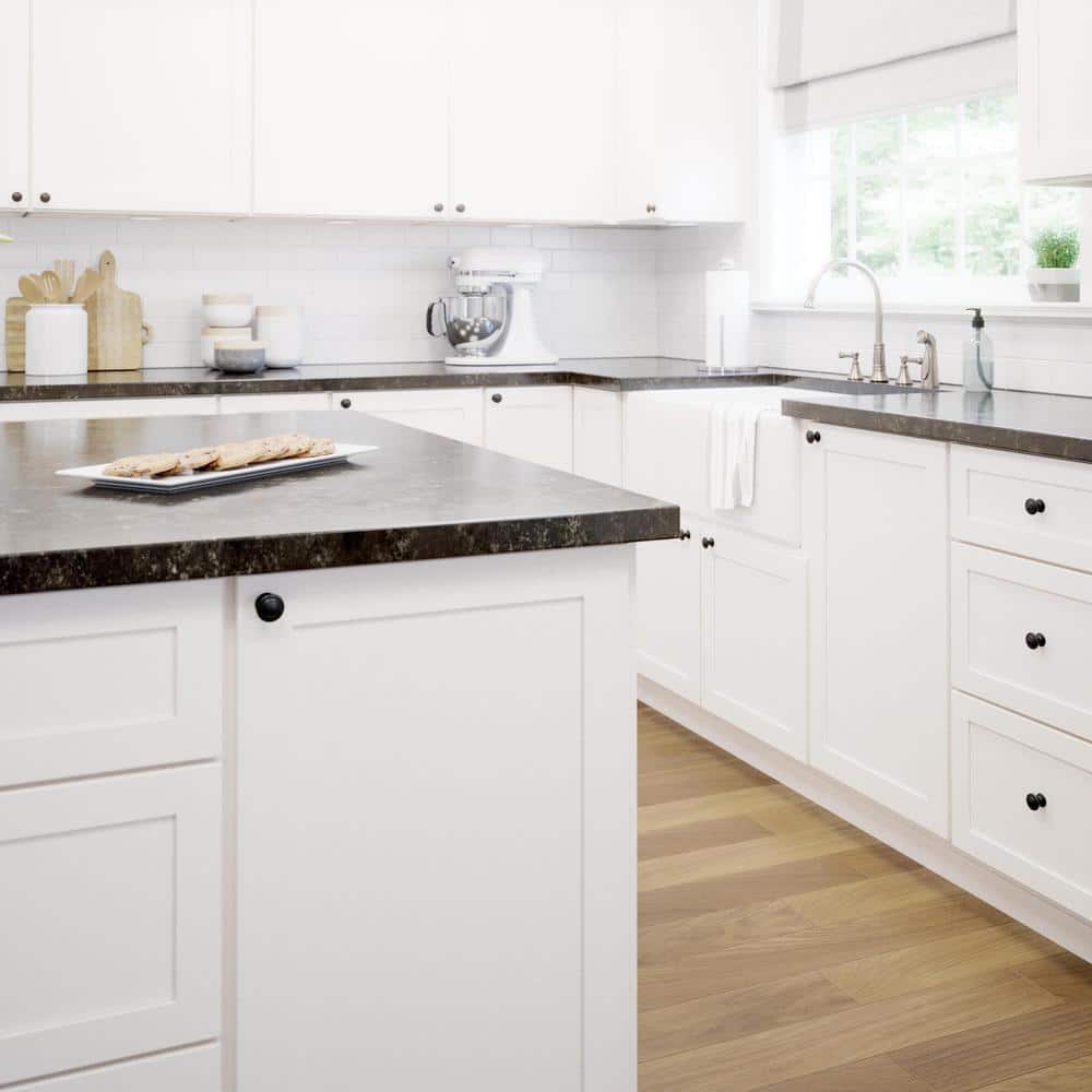 30-Pack Simple Double Ring 1-1/8 in. (29 mm) Classic Matte Black Round Cabinet Knobs - Hercitys