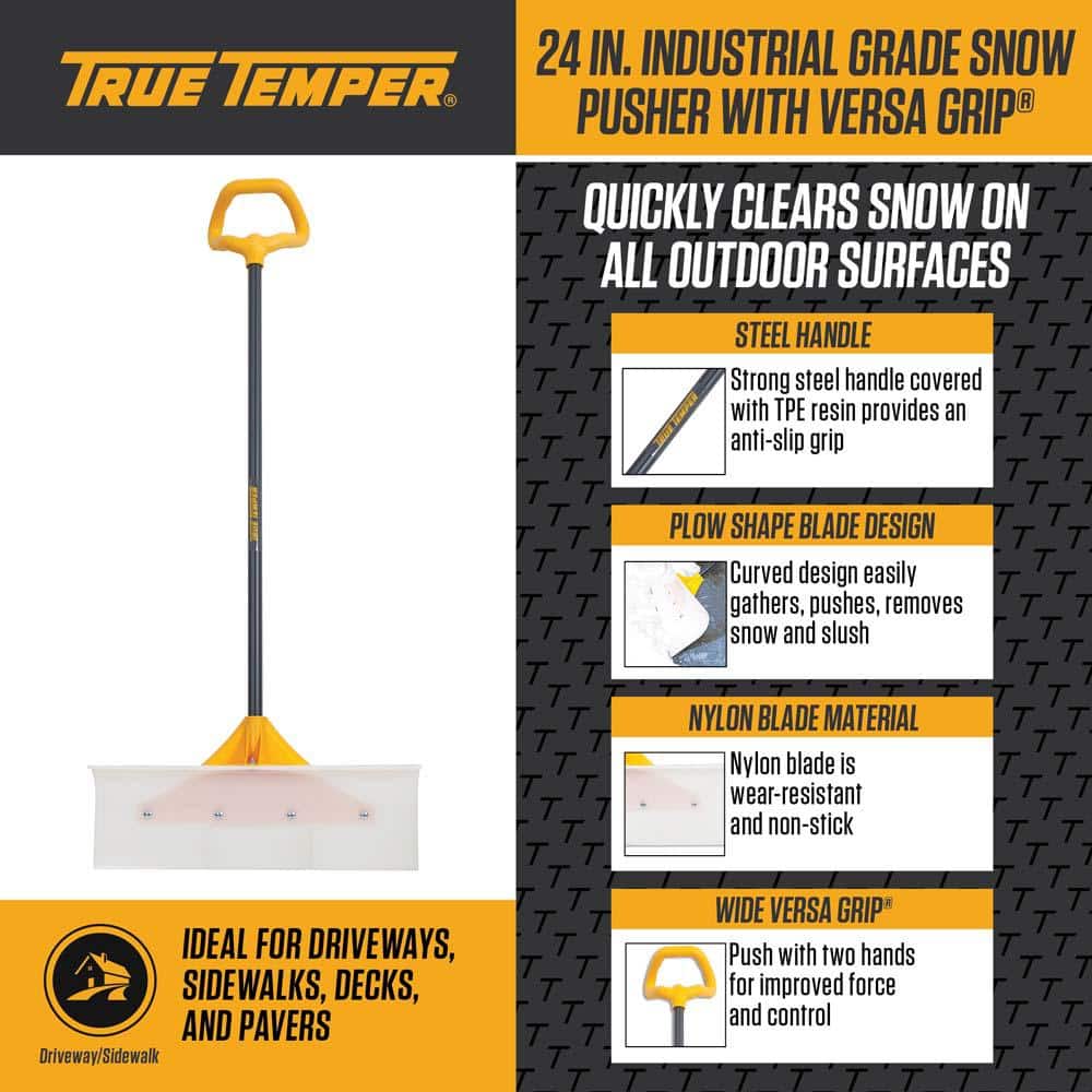 24 in. Industrial Grade Snow Pusher with Versa Grip - Hercitys