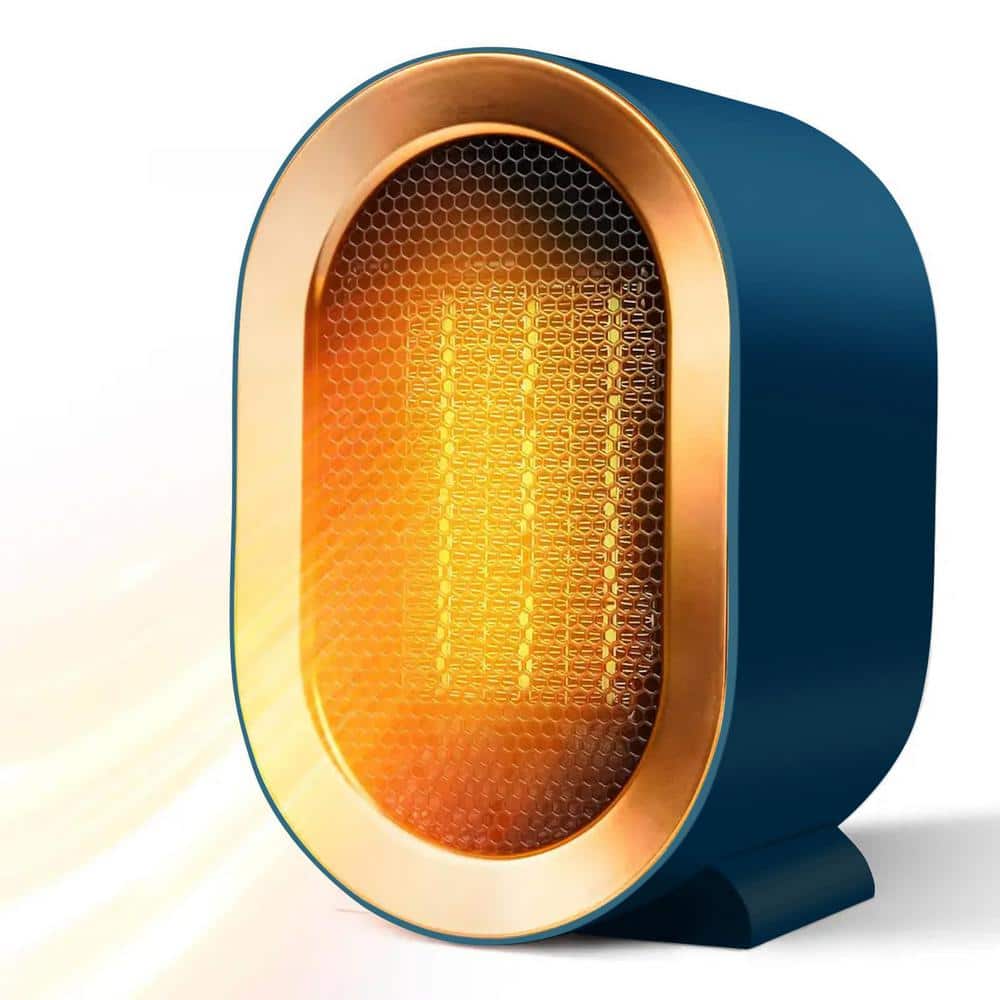 1000W Mini Portable Forced Air Electric Space Heaters in Blue - Hercitys