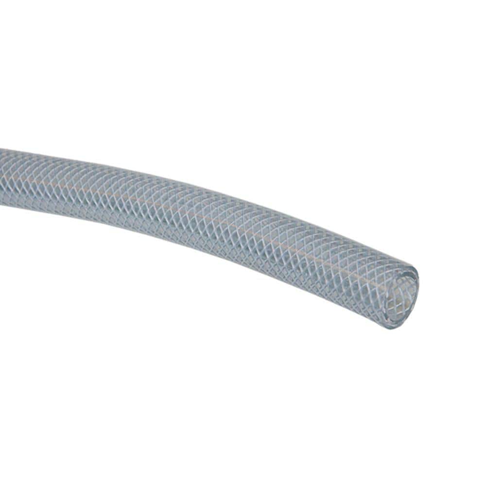 3/8 in. I.D. x 5/8 in. O.D. x 100 ft. Clear Braided Vinyl Tubing with Dispenser Box - Hercitys