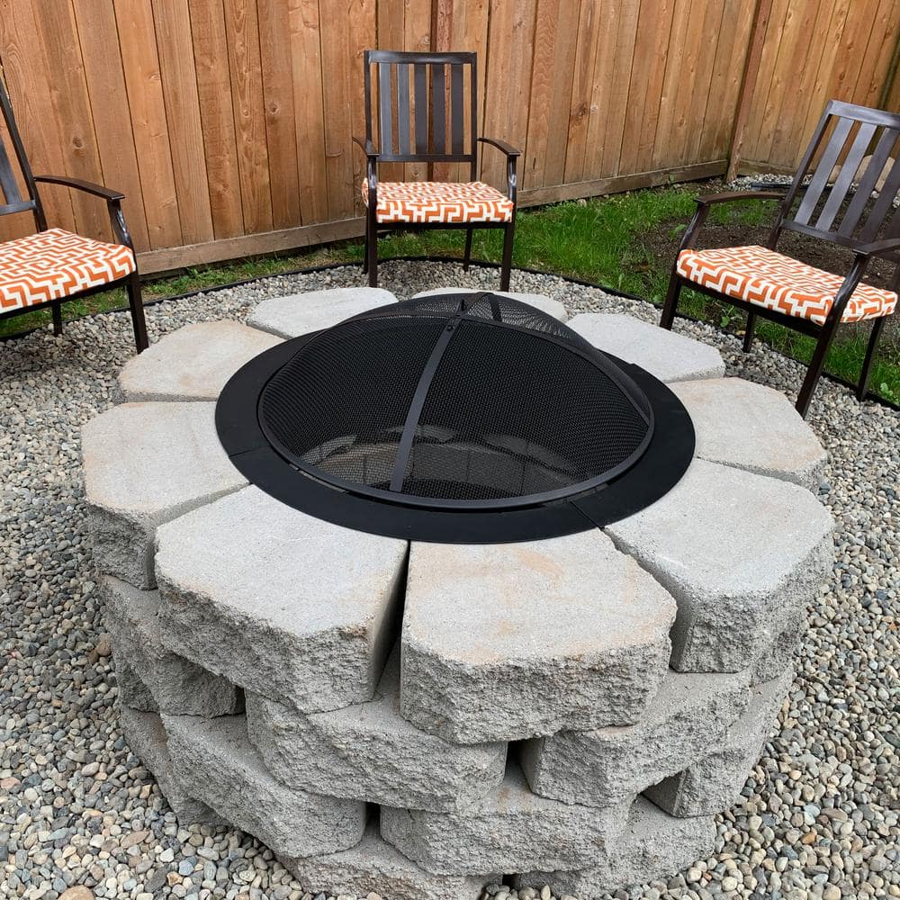 30 in. Dia Round Steel Wood Burning Fire Pit Rim Liner - Hercitys