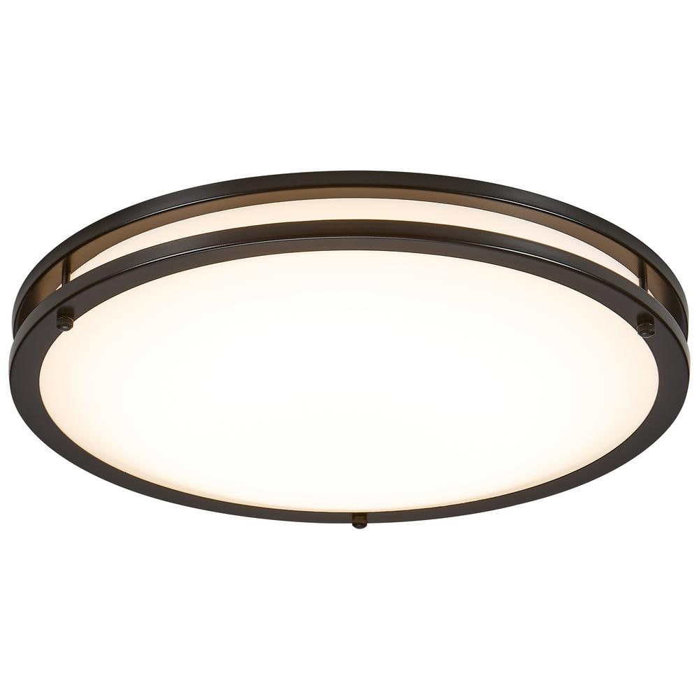 16 in. Black LED Ceiling Mount Fixture, 5 CCT 2700K-5000K, 3600 Lumens, Dimmable - Hercitys