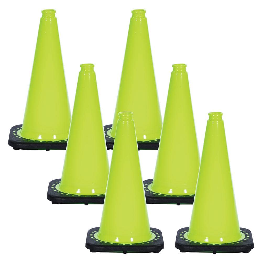 18 in. Safety Green Traffic Cones - Hercitys