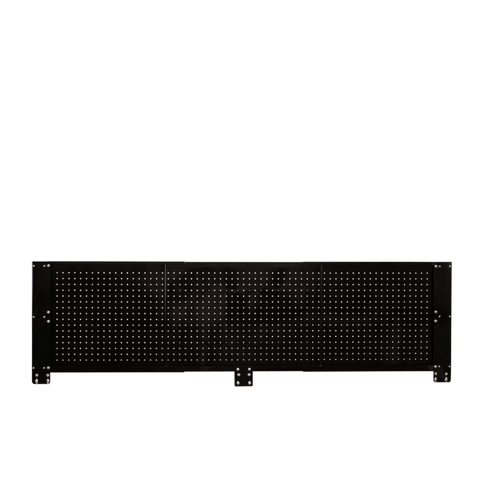52 in. W to 72 in. W Gloss Black Adjustable Pegboard - Hercitys