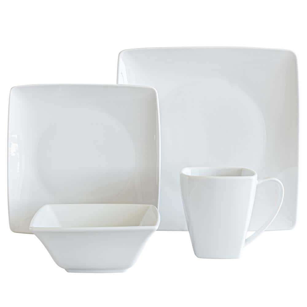 32-Piece White Porcelain Dinnerware Set (Service for 8) - Hercitys