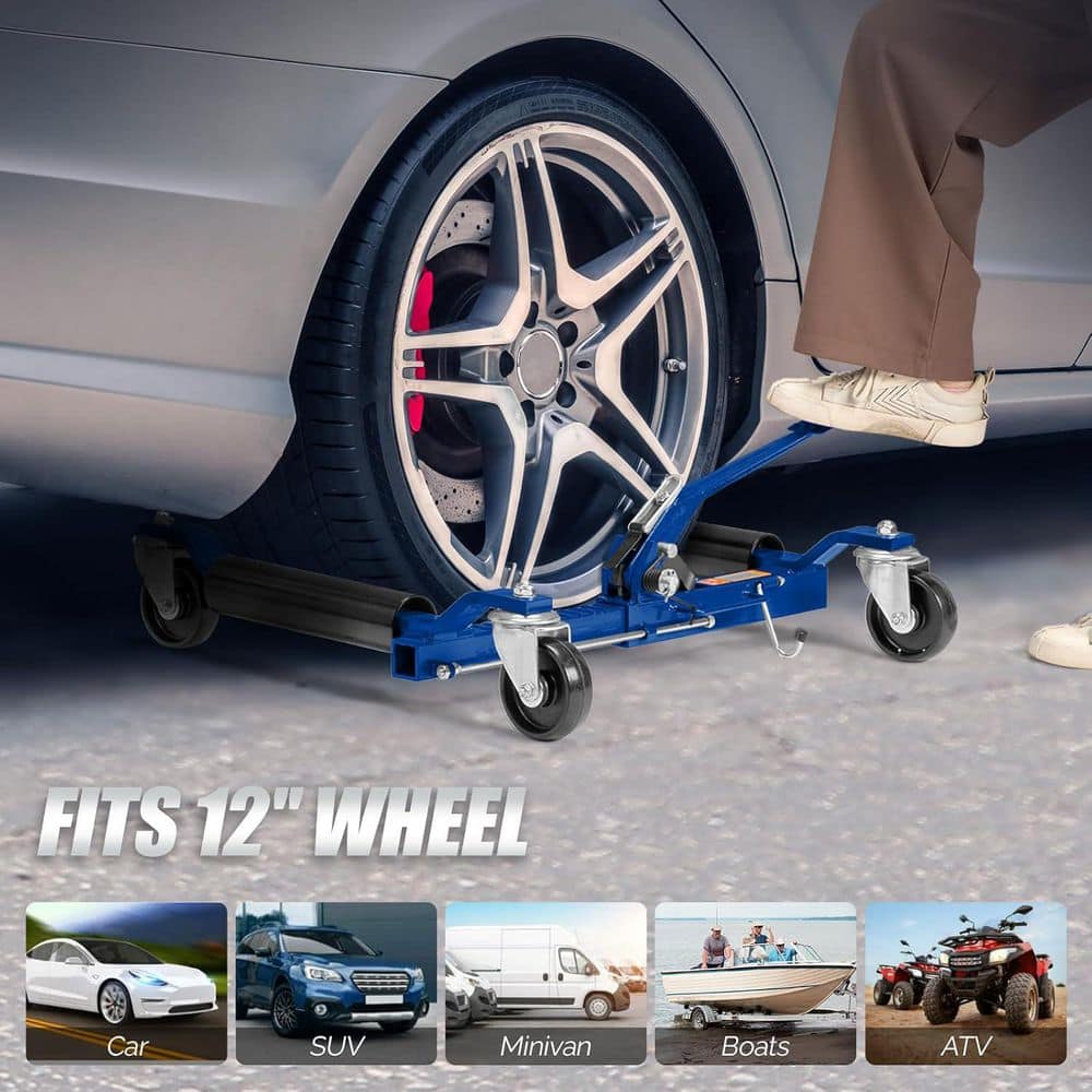 1500 lbs. Capacity Mechanical Car Wheel Dolly in Blue 2-Pack - Hercitys