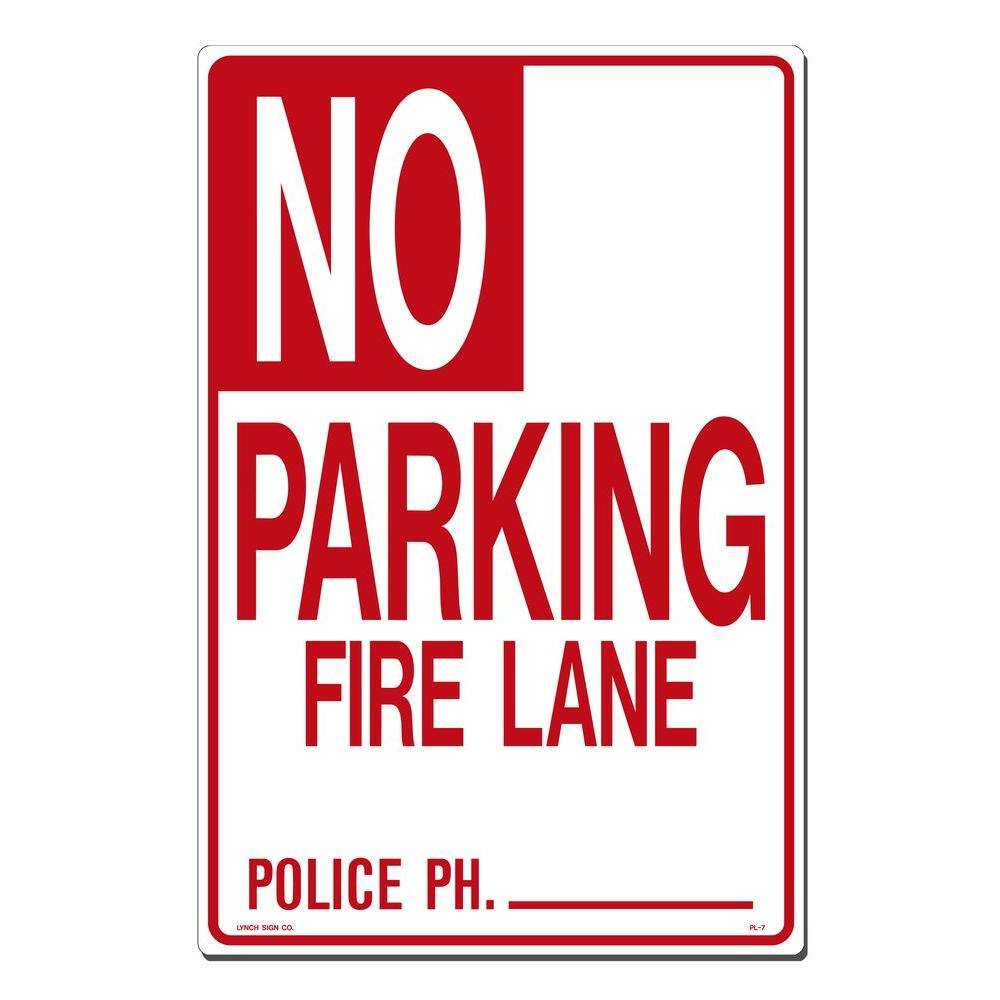 12 in. x 18 in. No Parking – Fire Lane Sign Printed on More Durable, Thicker, Longer Lasting Styrene Plastic - Hercitys