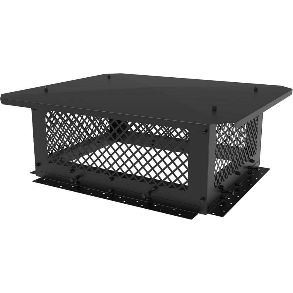 18 in. x 22 in. Black Galvanized Steel Fireplace Chimney Caps for Outside - Hercitys
