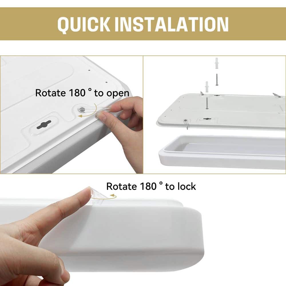 48 in. x 10.23 in. 300-Watt Equivalence Integrated LED Flush Mount Light 4800 Lumen 4000K with White Acrylic Shade - Hercitys
