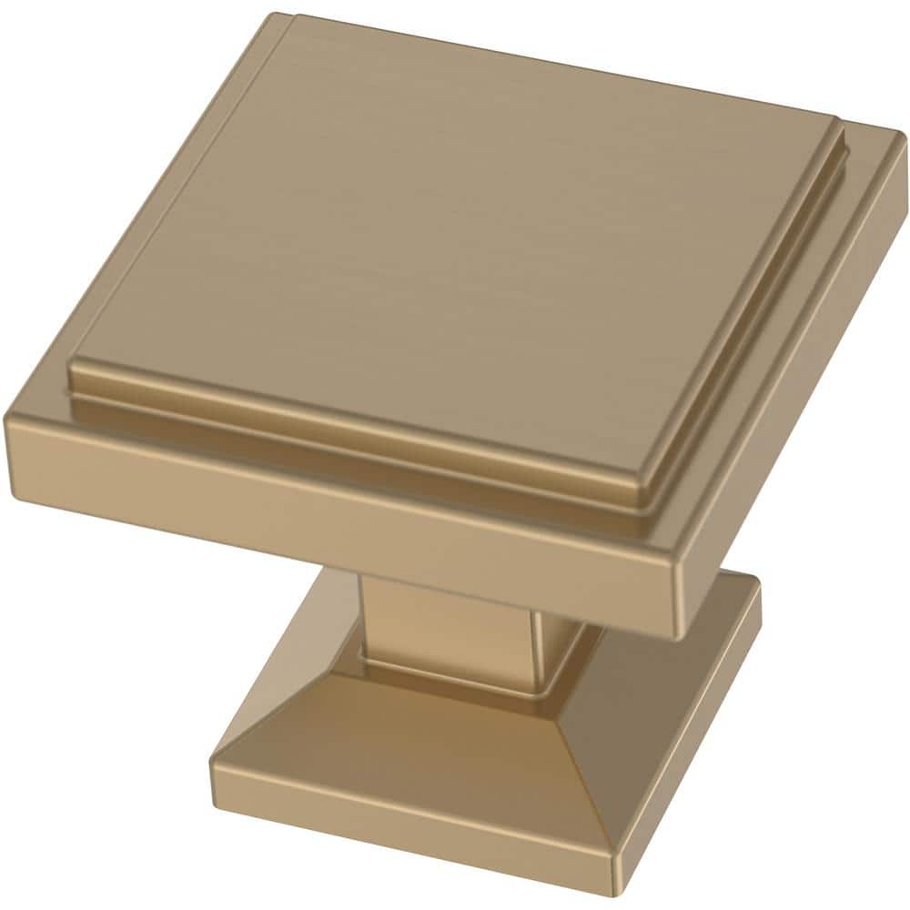 10-Pack Classic Square 1-1/9 in. (28 mm) Champagne Bronze Cabinet Knob - Hercitys
