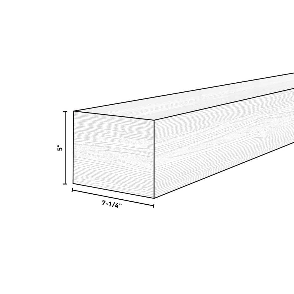 5 in. D x 7.25 in. W x 60 in. L Unfinished Ambrosia Maple Wood Mantel - Hercitys