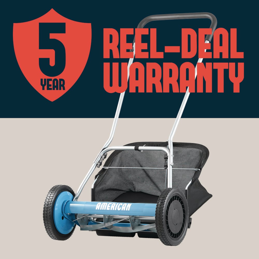 18 in. 5-Blade Manual Walk Behind Reel Lawn Mower Includes Grass Catcher - Hercitys