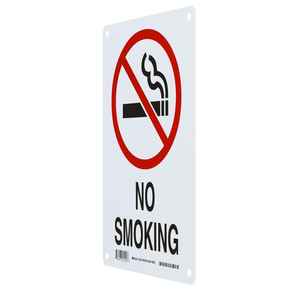 14 in. x 10 in. Plastic No Smoking Safety Sign - Hercitys