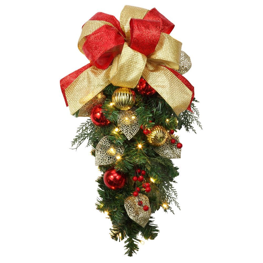 20 in. Pre-lit Madison Chairback Artificial Christmas Swag - Hercitys