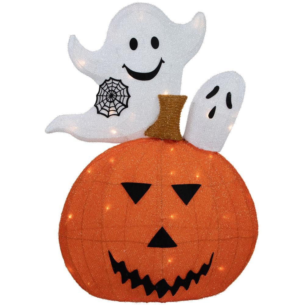 27.5 in. LED Lighted Battery Operated Jack-O-Lantern and Ghosts Halloween Decoration - Hercitys