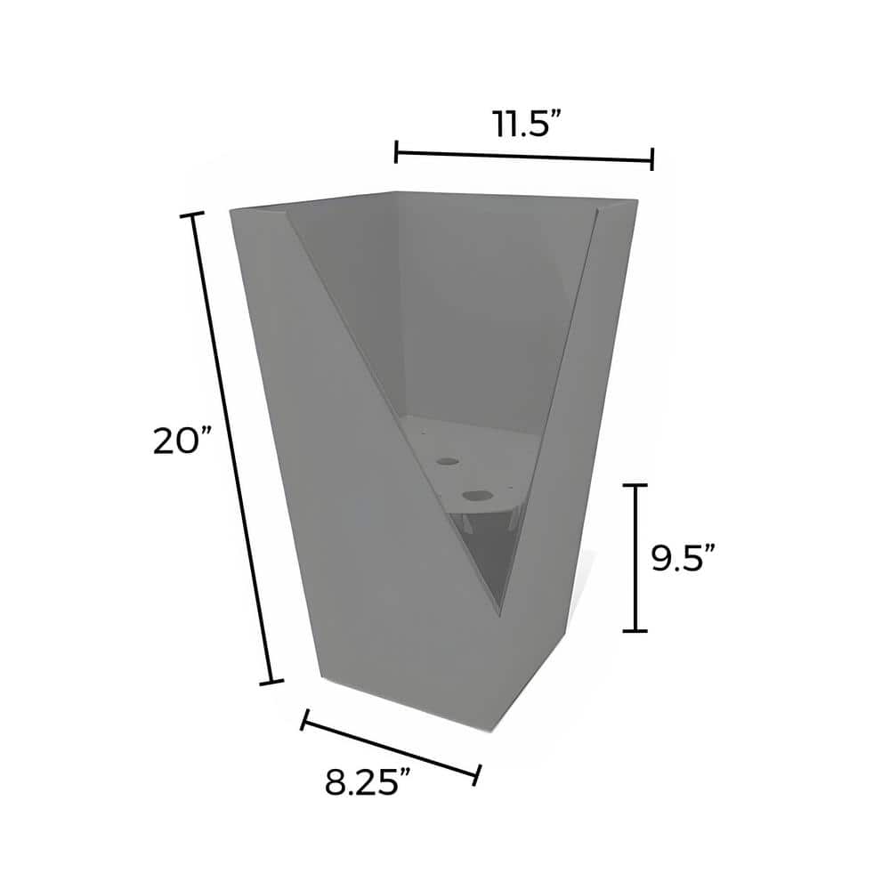20 in. Finley Tall Square Resin Planter Heather Gray - Hercitys