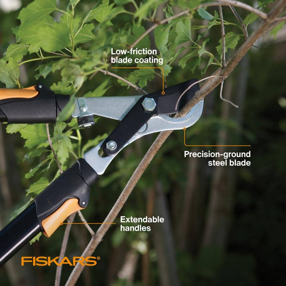 1-3/4 in. Cut Capacity Steel Blade, 25 in. – 37 in. Power-Lever Bypass Lopper with Extendable Handles - Hercitys