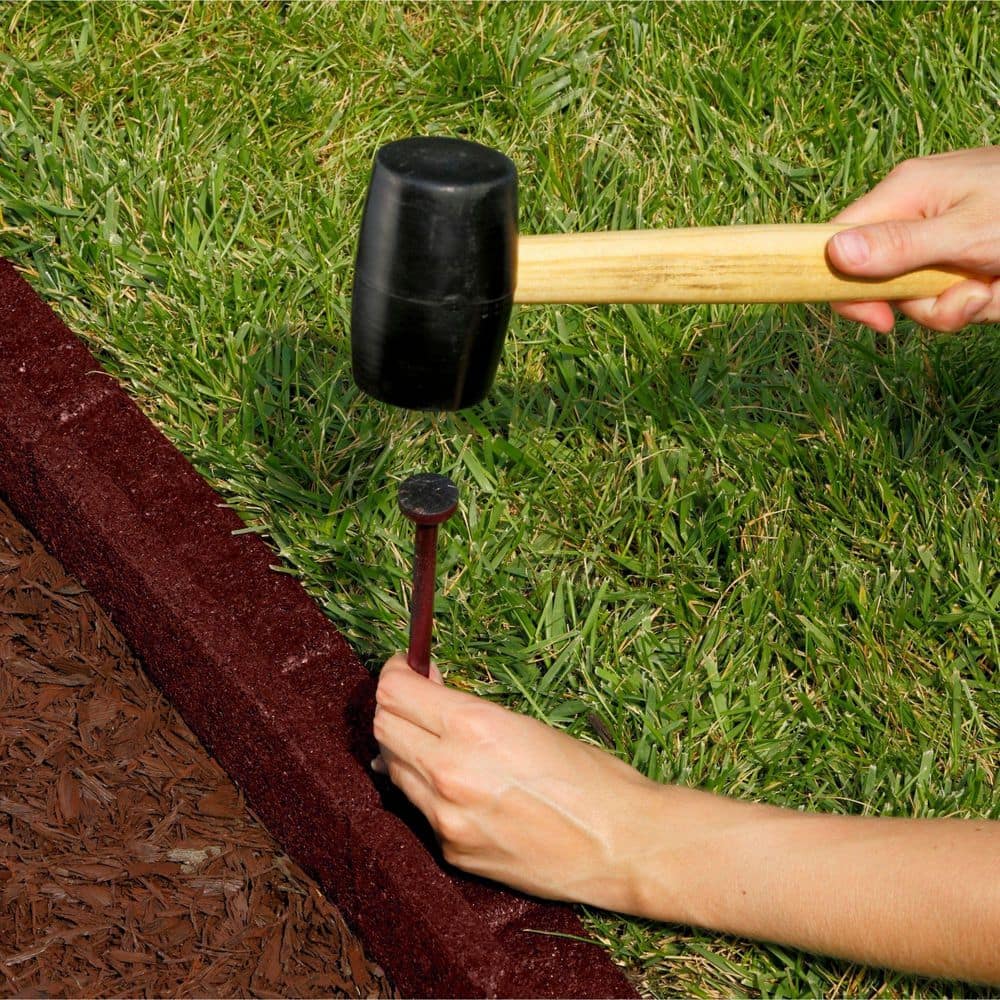 48 in. x 3 in. x 3 in. Roman Brick Red Rubber Edging (6-Pack) - Hercitys
