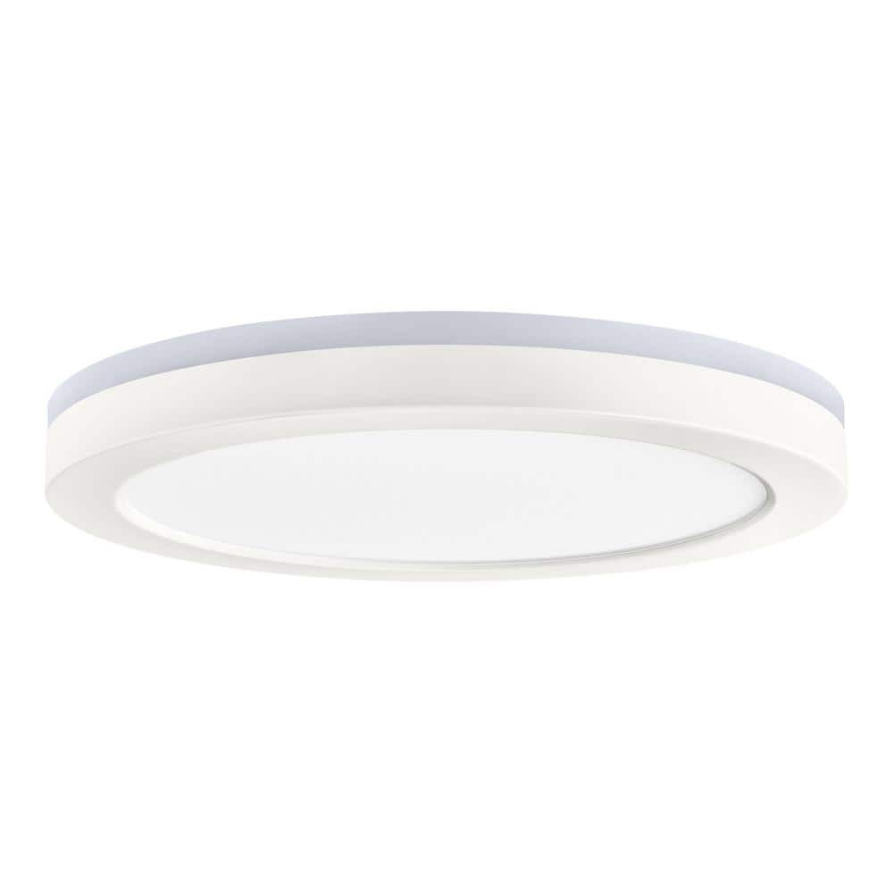 12 in. LED Flush Mount Smart CCT and RGB Selectable Matte White Finish with Night Light Powered by Hubspace - Hercitys