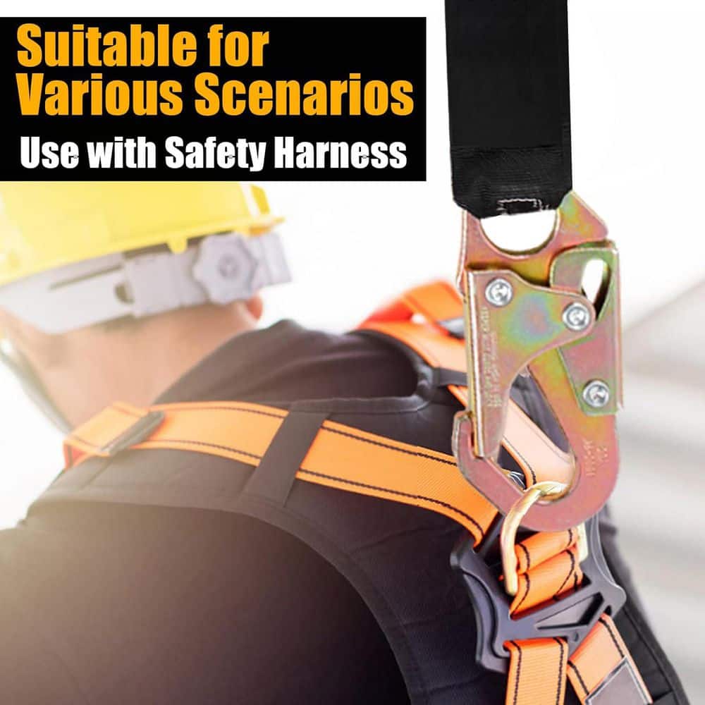 20 in. Galvanized Steel Wire Cable Eyelets Ended Lanyard Safety Tether Chain Vinyl Black 10-Pack Retractable lifeline - Hercitys