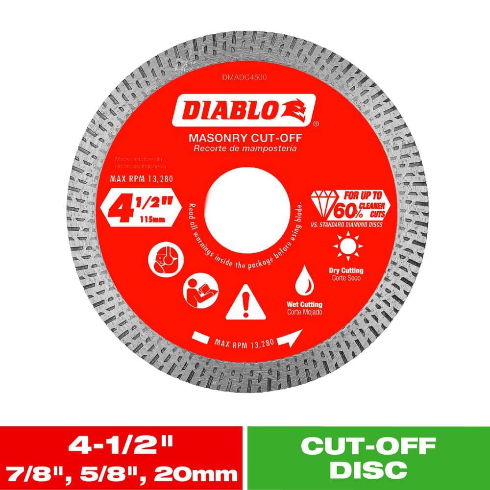 4-1/2 in. Diamond Continuous Rim Cut-Off Discs for Masonry - Hercitys
