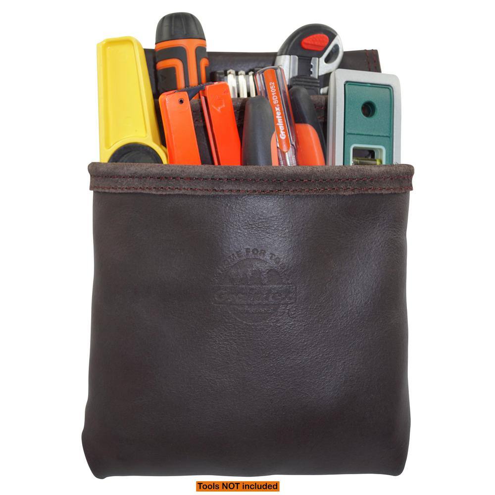 2-Pocket Oil Tanned Leather Nail and Tool Pouch - Hercitys