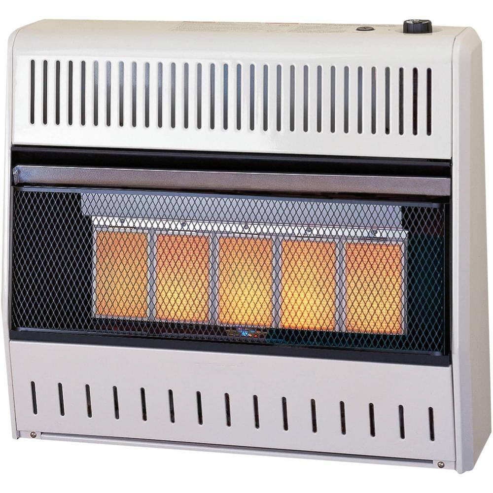 30,000 BTU Natural Gas Ventless Infrared Plaque Space Heater With Base Feet, Manual Control – Model# MN300HPA-B - Hercitys