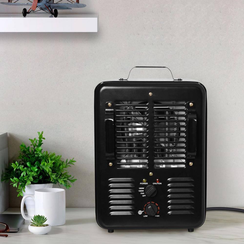 1500W Milkhouse Utility Heater Electric in Black - Hercitys