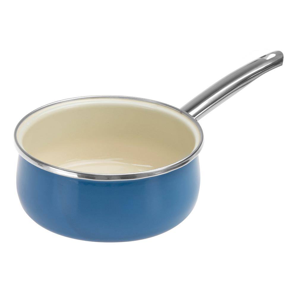 3.2 qt. Enamel on Steel Saucepan in Blue - Hercitys