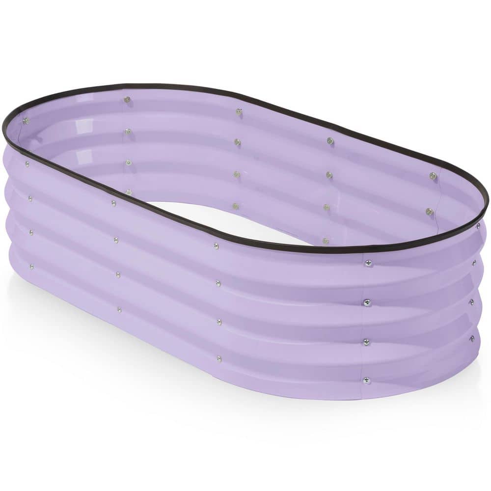 48 in. L x 24 in. W x 12 in. H Large Metal Garden Box Planter Raised Garden Beds- Lavender - Hercitys
