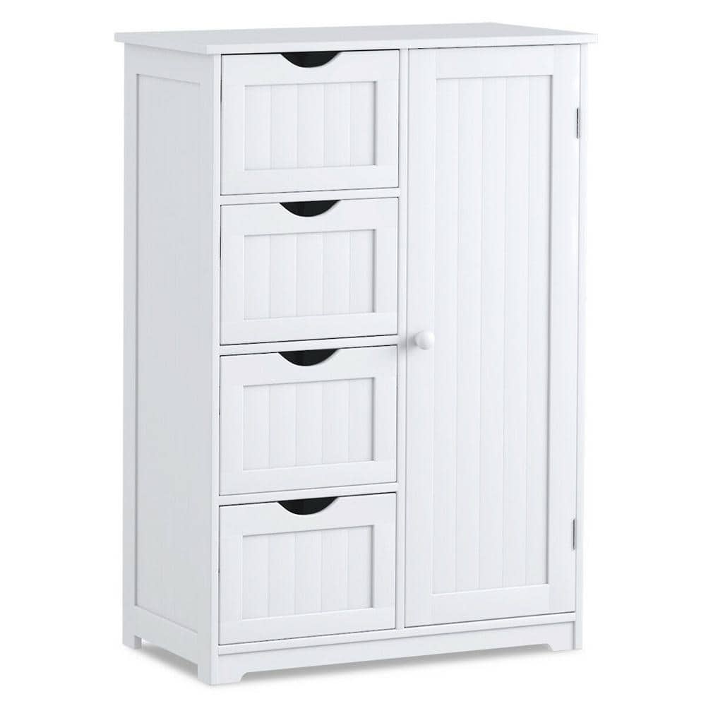 22 in.W x 32 in.H x 12 in.D 4-Gauge 2-Shelves Wooden Freestanding Cabinet in White - Hercitys