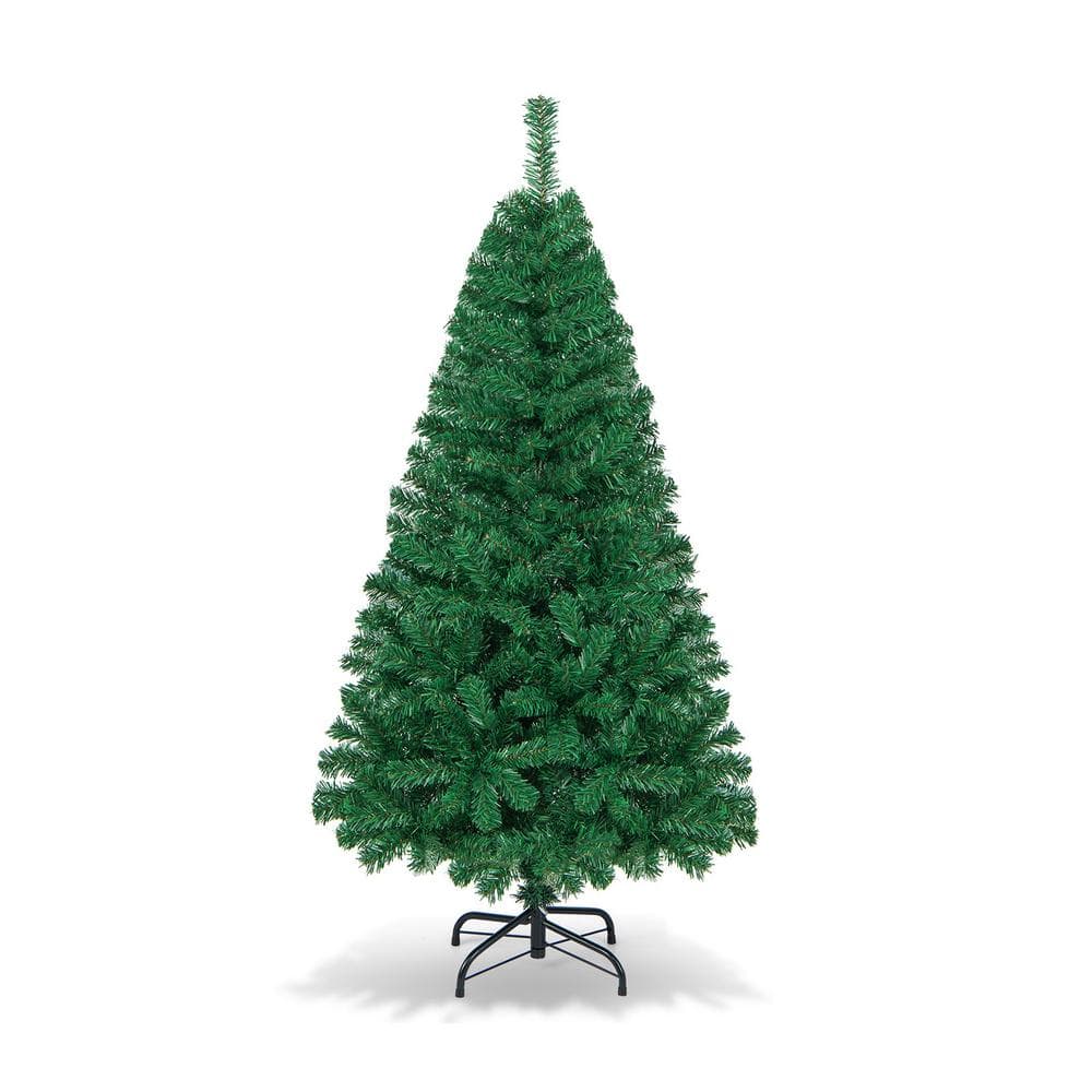 5 ft. Green Unlit Artificial PVC Christmas Tree with Solid Metal Stand - Hercitys