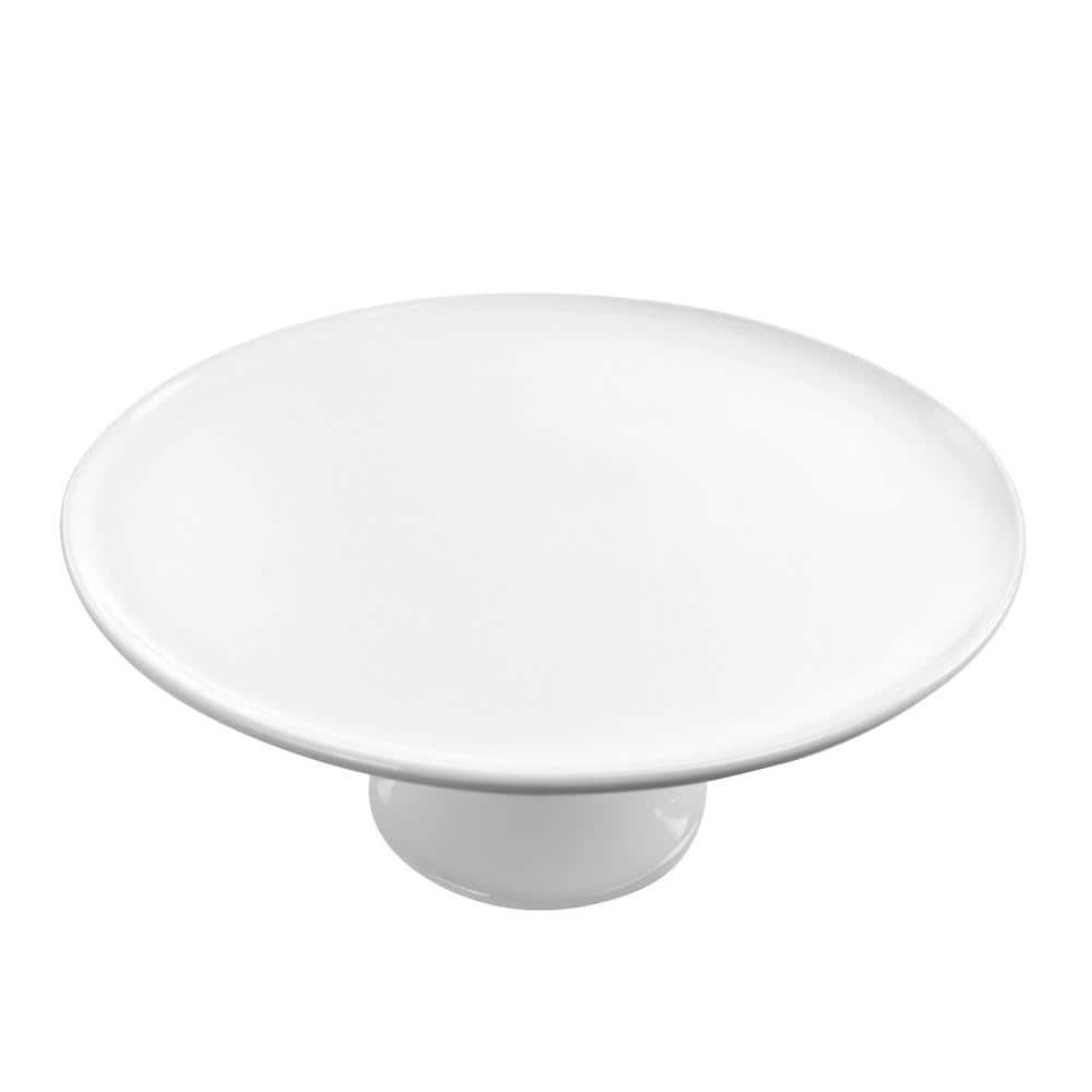 12 Inch 1-Tier White Fine Ceramic Cake Stand - Hercitys